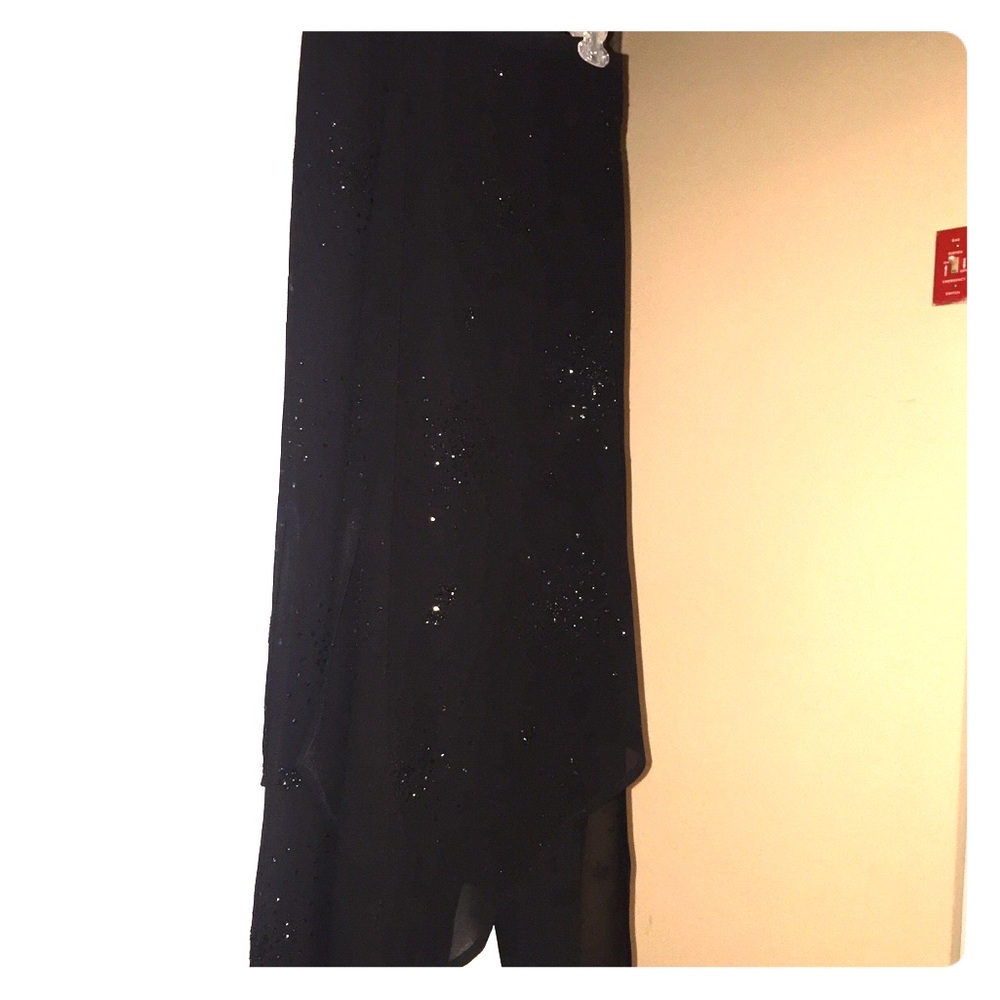 Dress slacks with skirt accent overlay